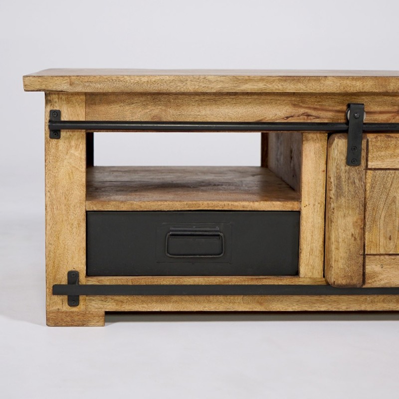 Table basse industrielle bois et métal 100cm - Paris