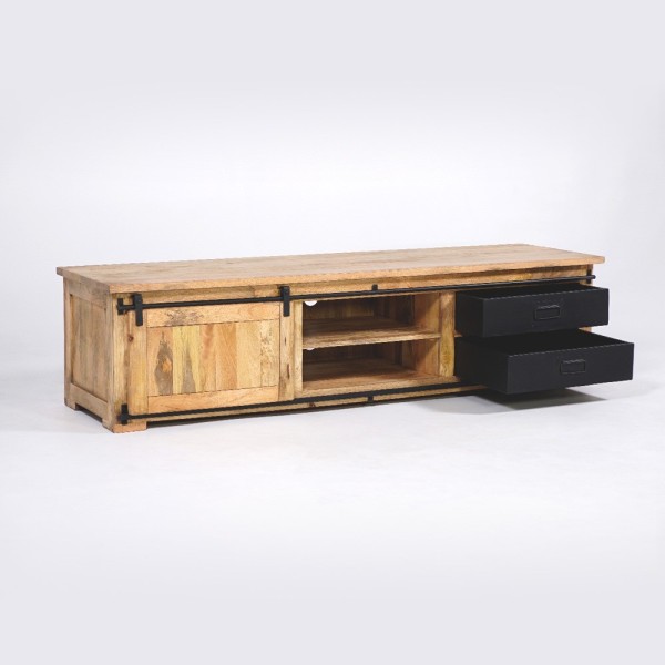 Meuble TV industriel bois et métal 200 cm - Paris