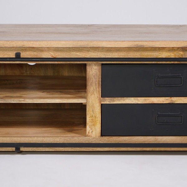 Meuble TV industriel bois et métal 200 cm - Paris