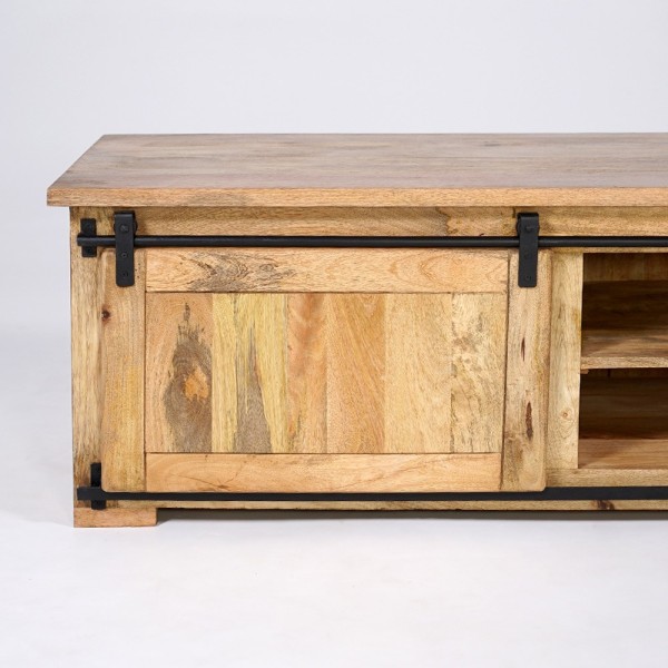 Meuble TV industriel bois et métal 200 cm - Paris