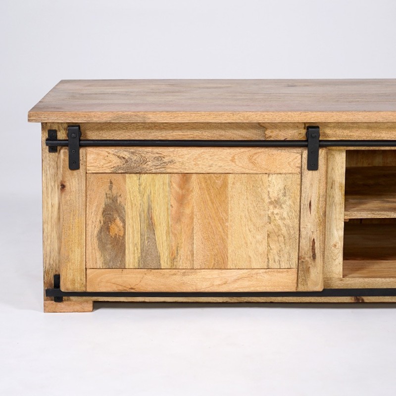 Meuble TV industriel bois et métal 200 cm - Paris