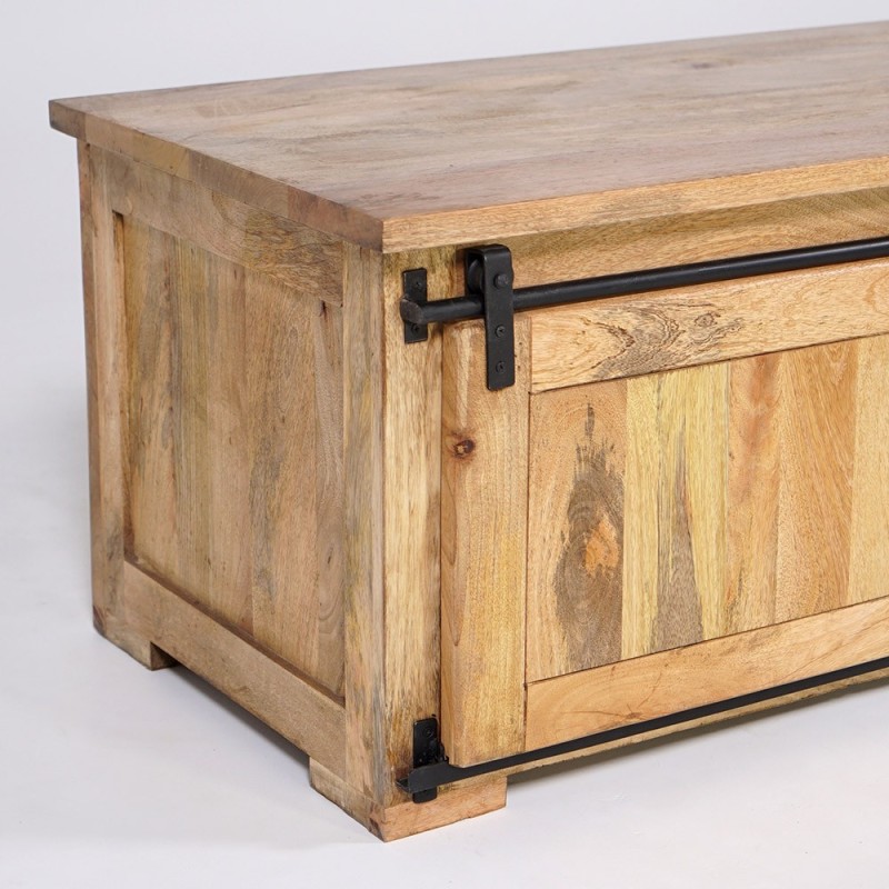 Meuble TV industriel bois et métal 200 cm - Paris