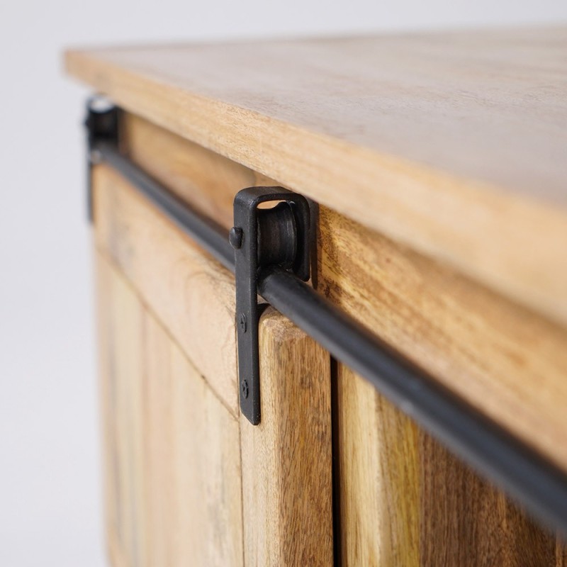 Meuble TV industriel bois et métal 200 cm - Paris