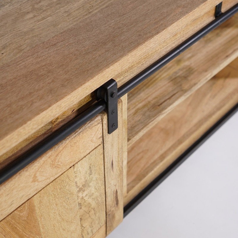 Meuble TV industriel bois et métal 200 cm - Paris