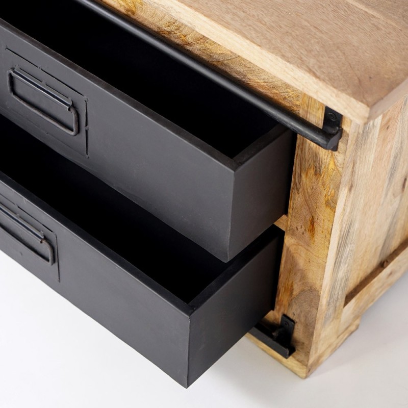 Meuble TV industriel bois et métal 200 cm - Paris