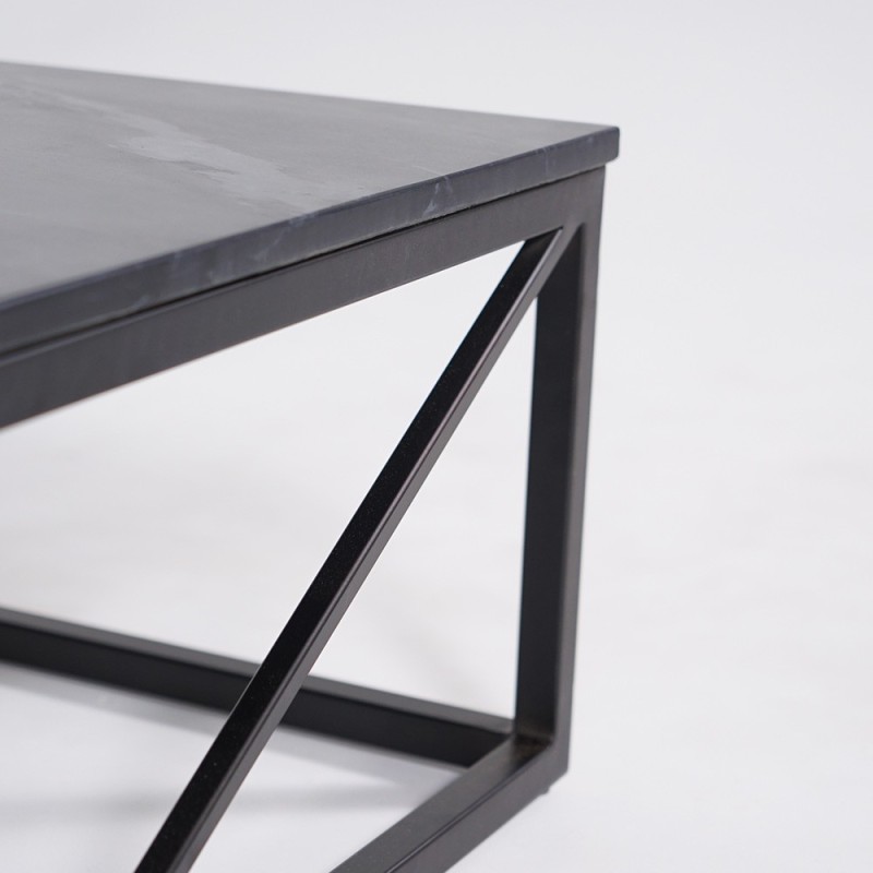 Table basse carrée en marbre noir - Verona