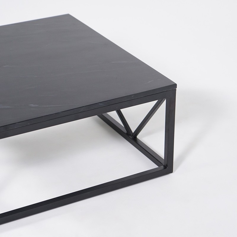 Table basse carrée en marbre noir - Verona