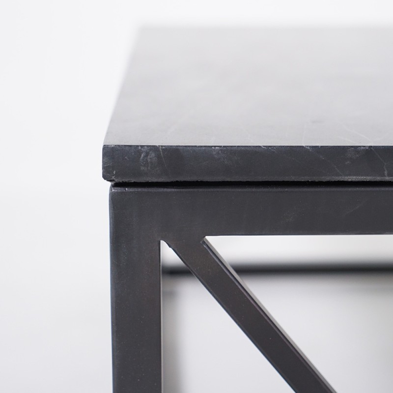 Table basse carrée en marbre noir - Verona
