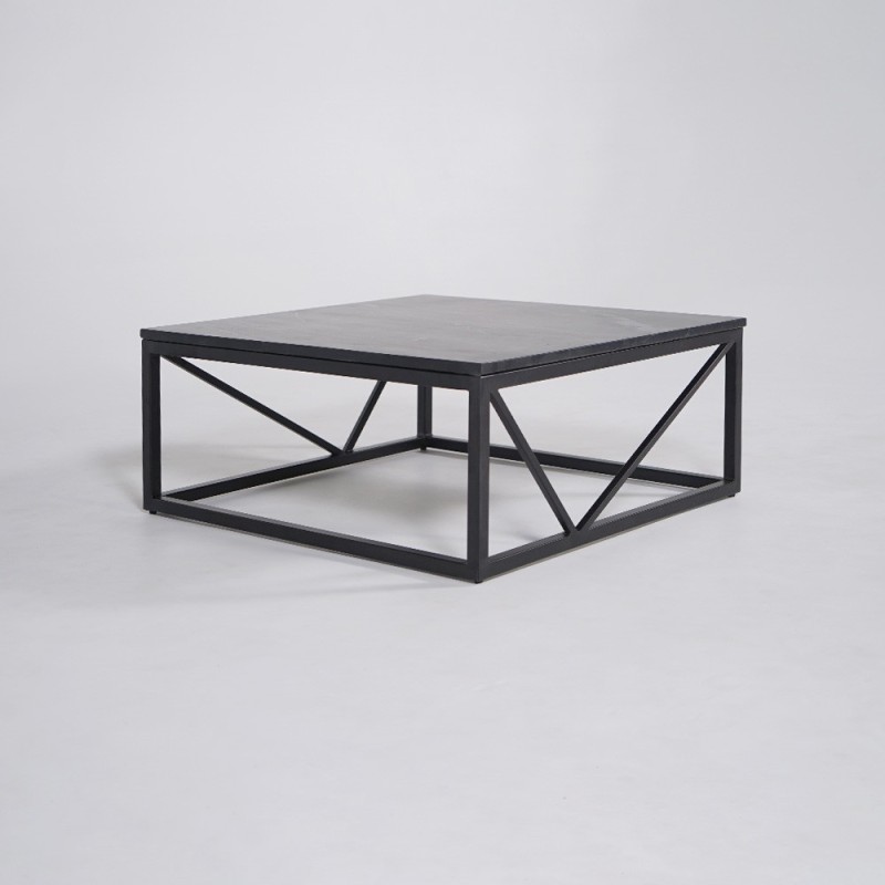 Table basse carrée en marbre noir - Verona