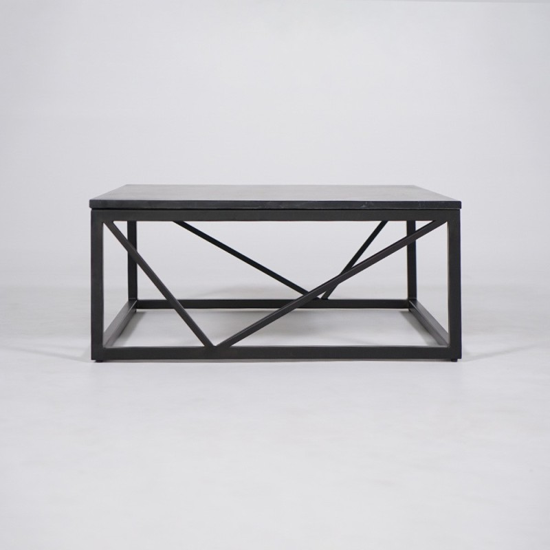 Table basse carrée en marbre noir - Verona