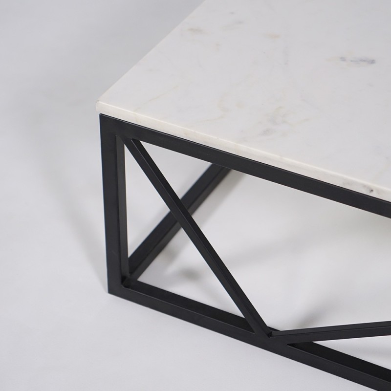 Table basse carrée en marbre blanc - Verona