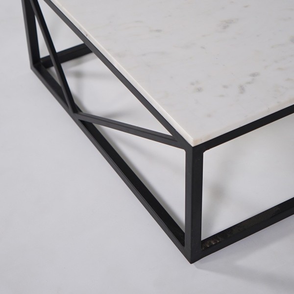 Table basse carrée en marbre blanc - Verona
