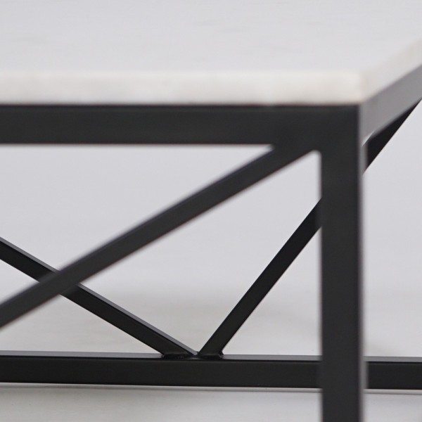 Table basse carrée en marbre blanc - Verona
