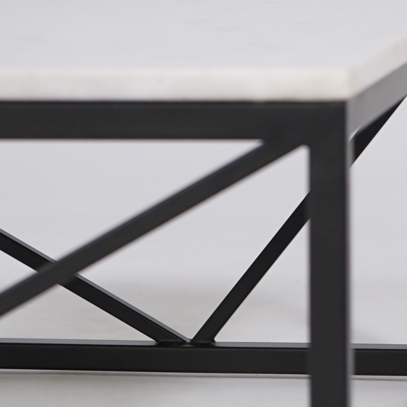 Table basse carrée en marbre blanc - Verona