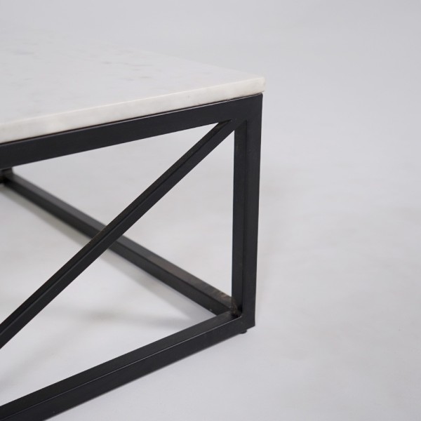 Table basse carrée en marbre blanc - Verona