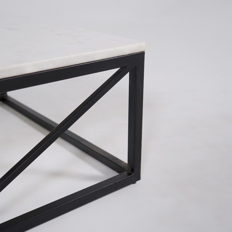 Table basse carrée en marbre blanc - Verona