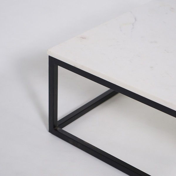 Table basse carrée en marbre blanc - Verona