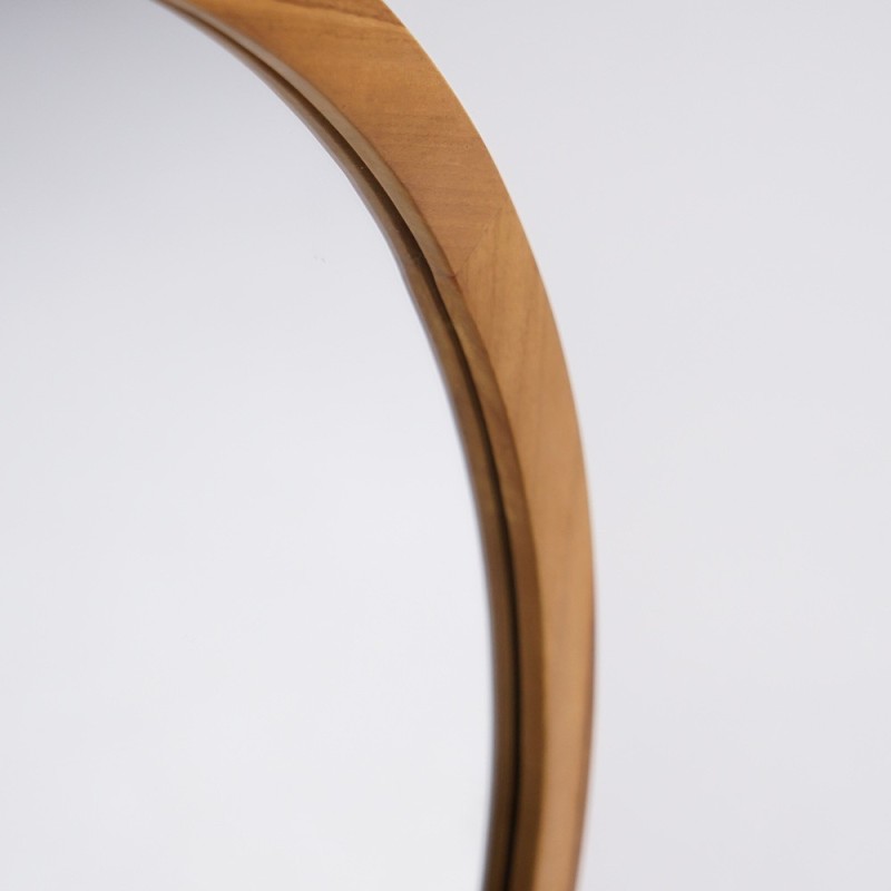 Miroir rond en bois massif de teck - La Luna