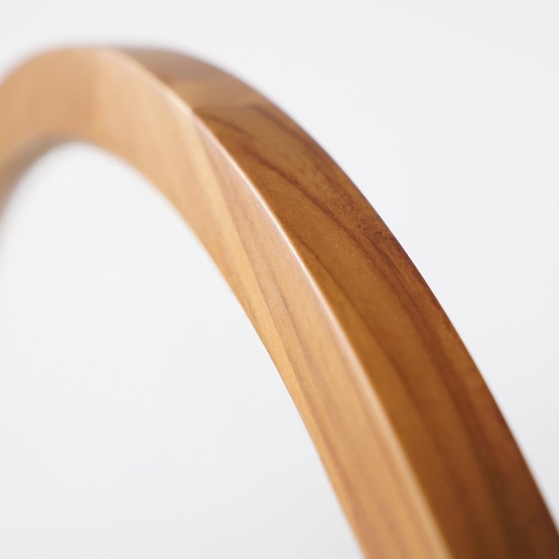Miroir rond en bois massif de teck - La Luna