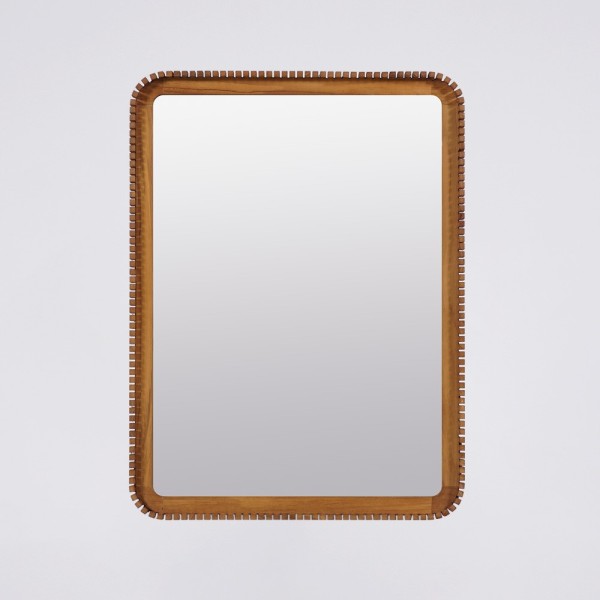 Miroir rectangulaire en bois de teck 80 x 60 cm - Beria