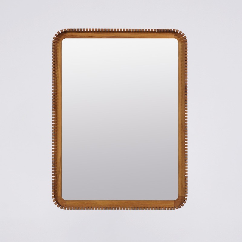 Miroir rectangulaire en bois de teck 80 x 60 cm - Beria