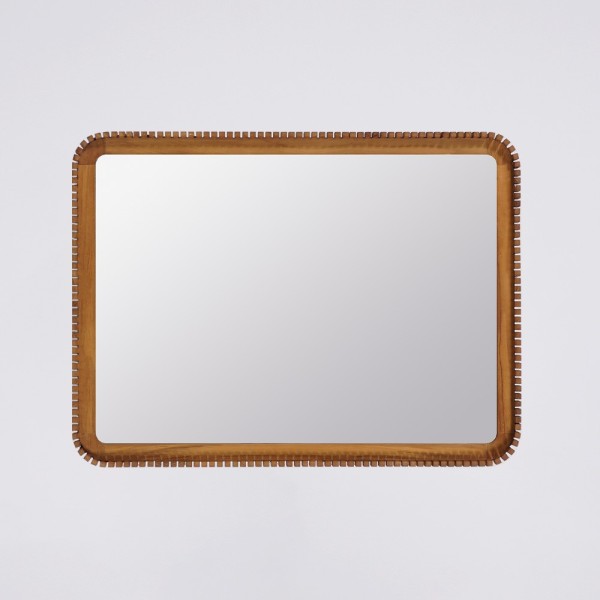 Miroir rectangulaire en bois de teck 80 x 60 cm - Beria