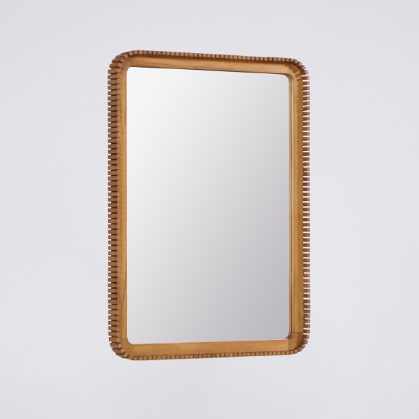 Miroir rectangulaire en bois de teck 80 x 60 cm - Beria