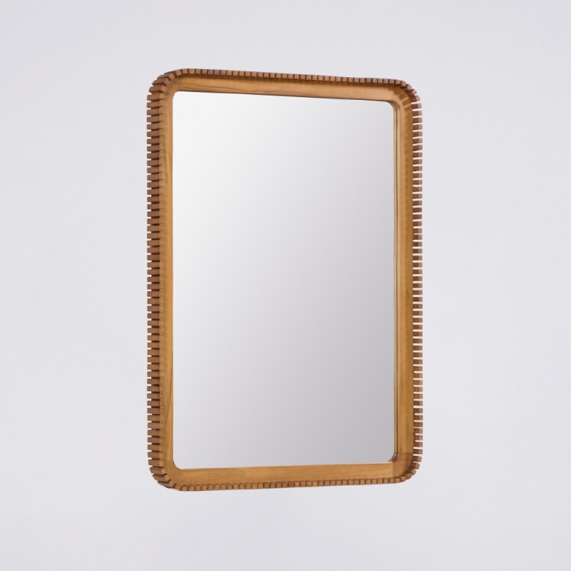 Miroir rectangulaire en bois de teck 80 x 60 cm - Beria
