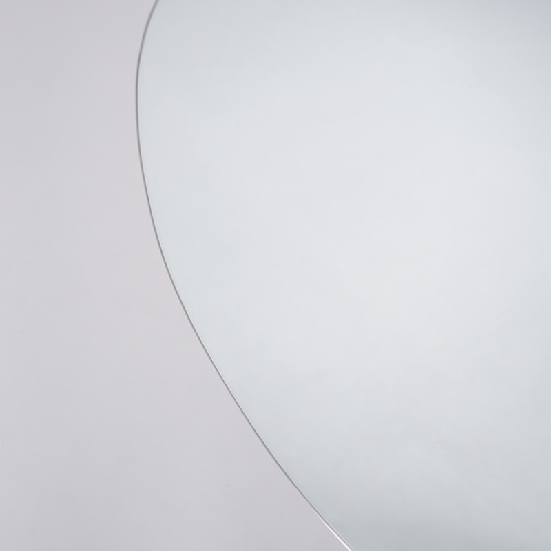 Miroir double de forme organique avec tablette en teck 120 x 70 cm - Lolita