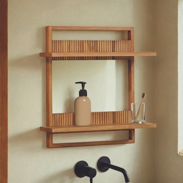 Etagère en bois de teck massif - Aesesa