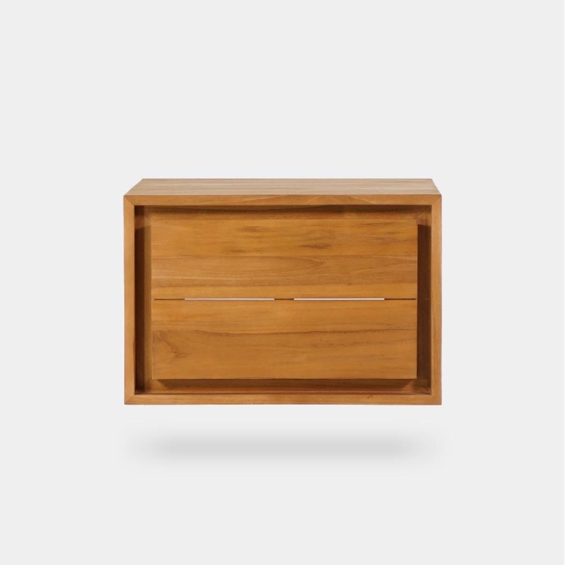 Meuble lave-mains suspendu en bois de teck massif - Anjali