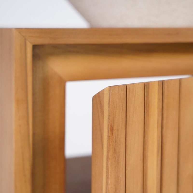 Meuble lave-mains suspendu en bois de teck massif - Padang