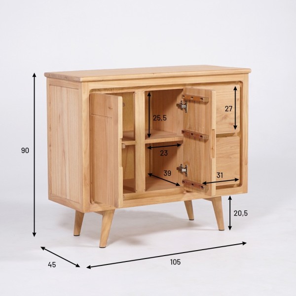 Buffet en bois naturel 105 cm - Pragati