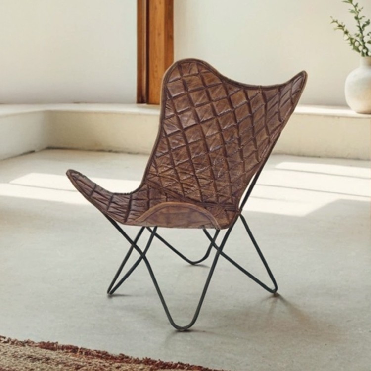 Chaise papillon en cuir - Lepidoptera