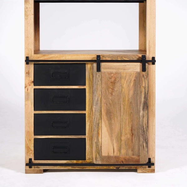 Bibliothèque bois et métal 90cm - Paris