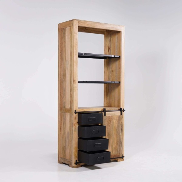 Bibliothèque bois et métal 90cm - Paris