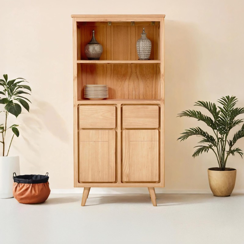 Buffet haut en bois massif 2 portes 90cm - Pragati