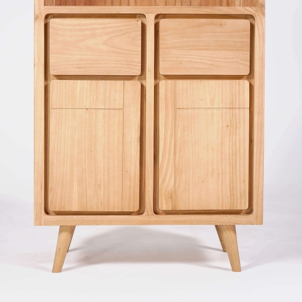 Buffet haut en bois massif 2 portes 90cm - Pragati