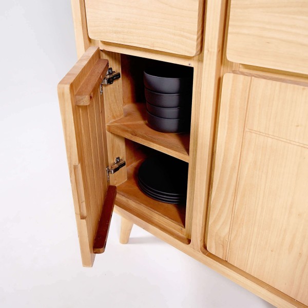 Buffet haut en bois massif 2 portes 90cm - Pragati