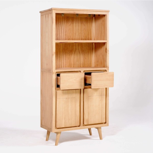 Buffet haut en bois massif 2 portes 90cm - Pragati