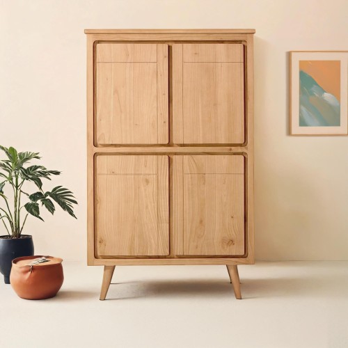 Buffet haut en bois massif...