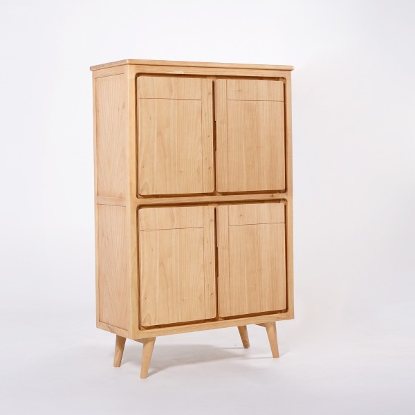 Buffet haut en bois massif 4 portes - Pragati
