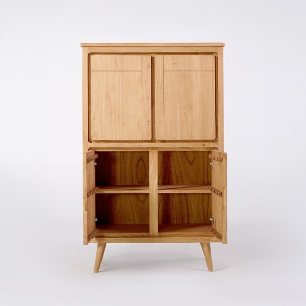 Buffet haut en bois massif 4 portes - Pragati