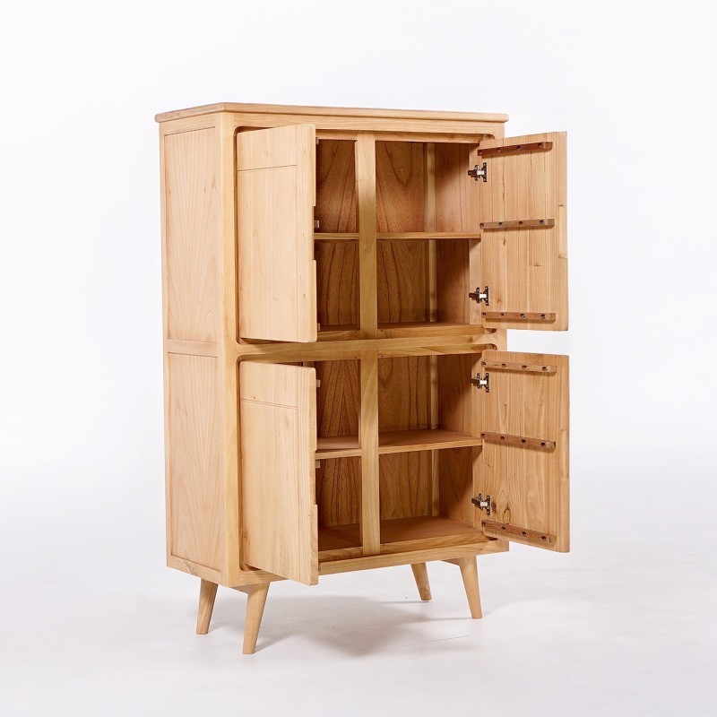 Buffet haut en bois massif 4 portes - Pragati