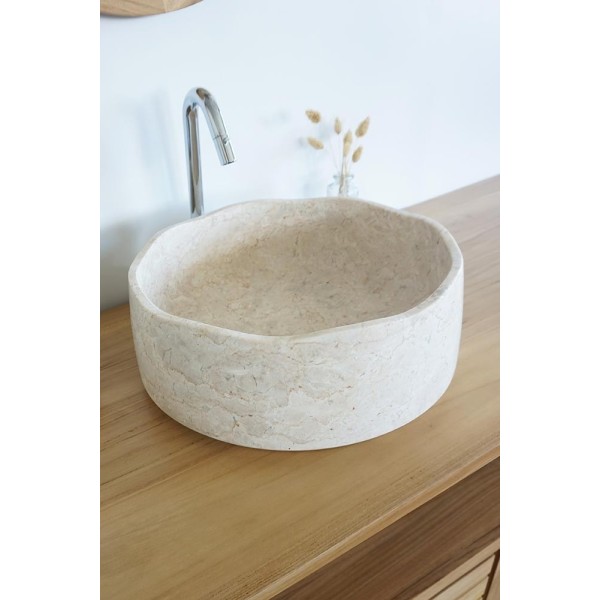 Vasque de salle bain à poser en pierre - Flower