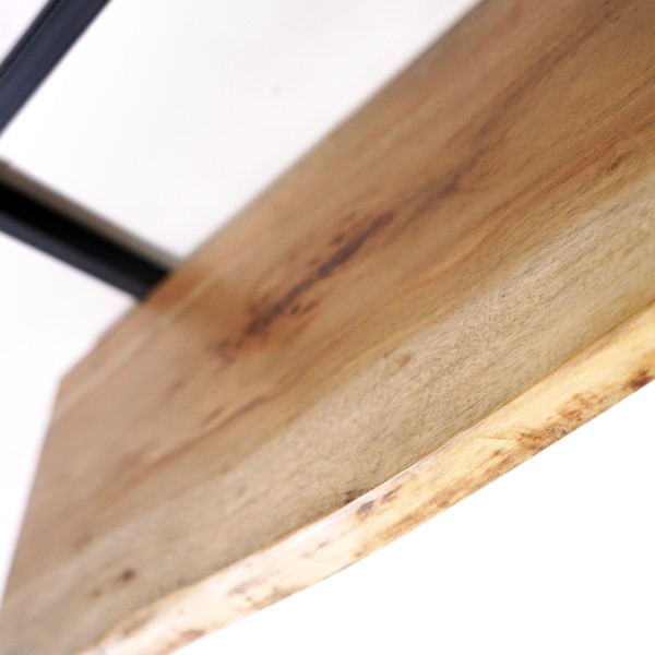 Etagère murale 90 cm avec plateau en bois massif à bord naturel