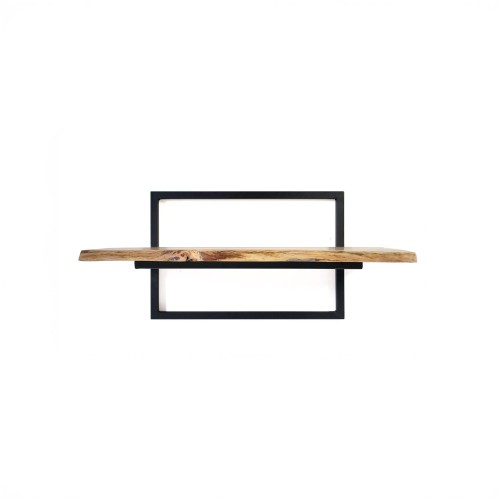 Etagère murale 70 cm avec plateau en bois massif à bord naturel