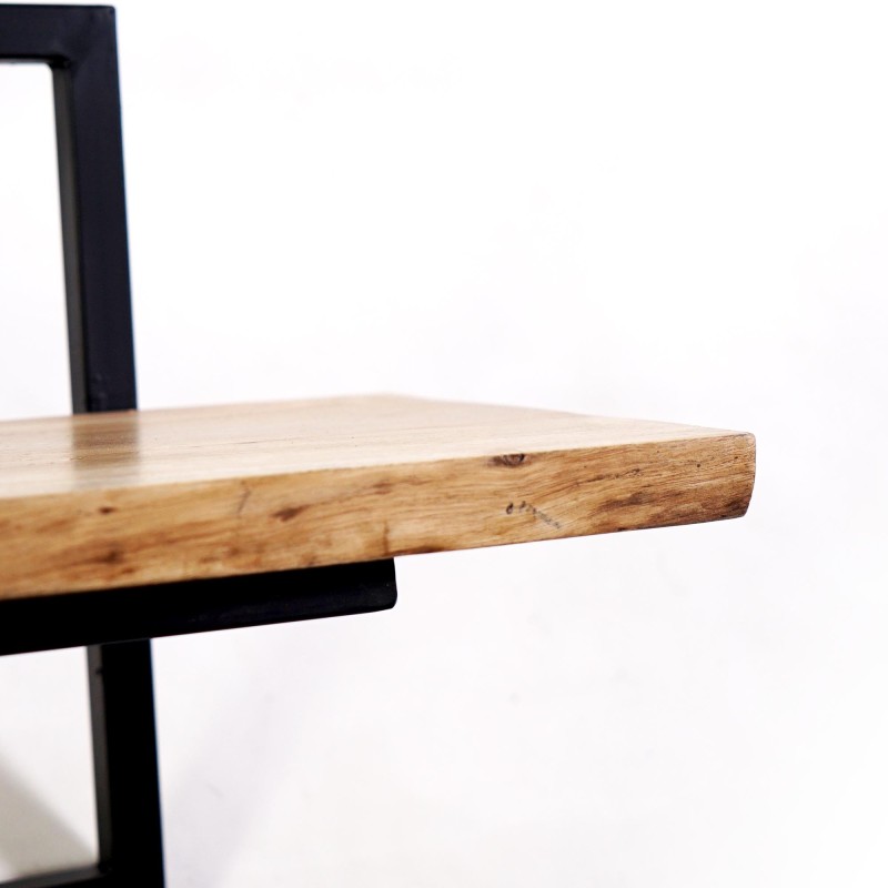 Etagère murale 70 cm avec plateau en bois massif à bord naturel