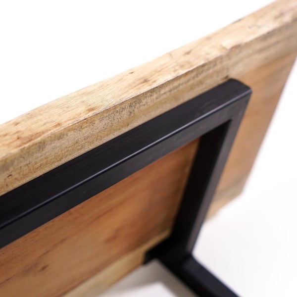 Etagère murale 50 cm avec plateau en bois massif à bord naturel