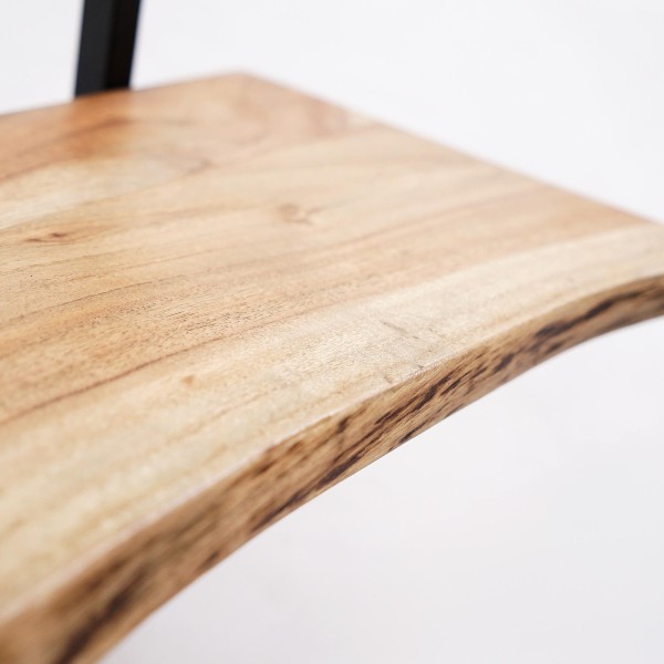 Etagère murale 50 cm avec plateau en bois massif à bord naturel